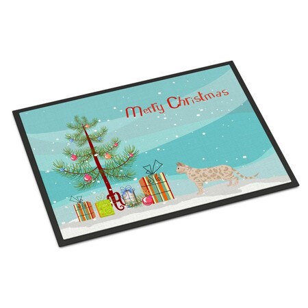 Carolines Treasures 18 x 27 in. Bengal No.1 Cat Merry Christmas Indoor or Outdoor Mat CK4568MAT